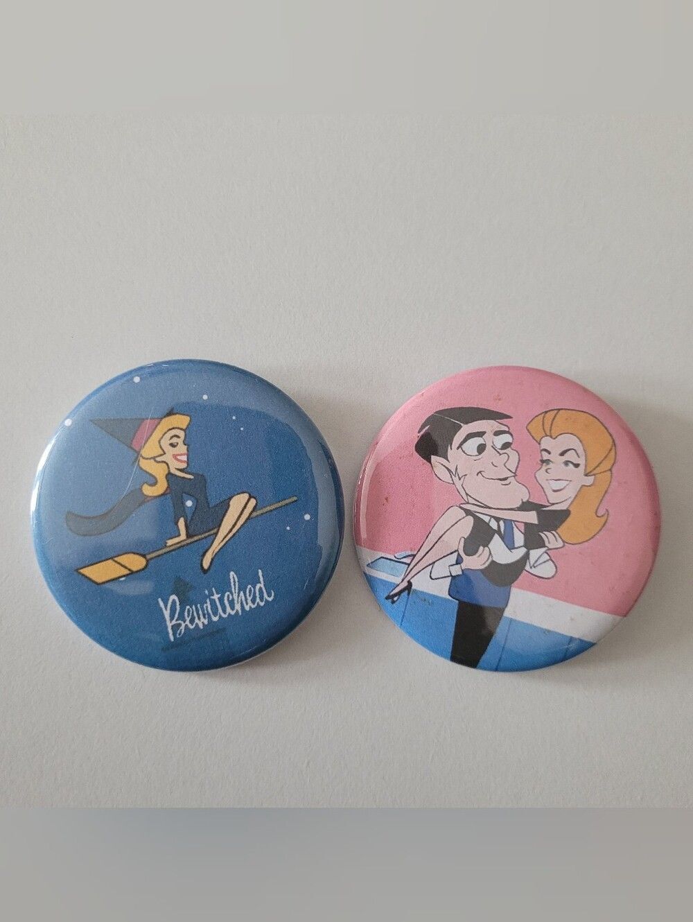 Retro Bewitched TV Show Pinback Buttons Set Hanna-Barbera Samantha Darrin
